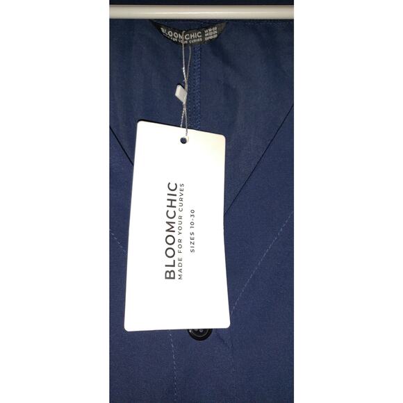 Bloomchic CHIC Top Blouse NAVY BLUE Floral Sleeves SIZE 18-20 Lightweight NWT - Picture 6 of 11